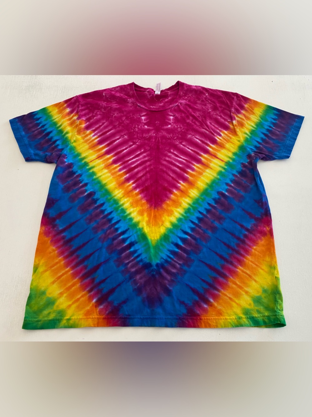 Unisex Rainbow Tie-Dye Short Sleeve Tee - Bright Multicolor